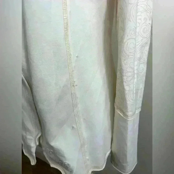 CIRQUE DU SOLEIL Jacket Cream 100% cotton Womens Zipper Ruffle Size XLarge - Picture 2 of 7